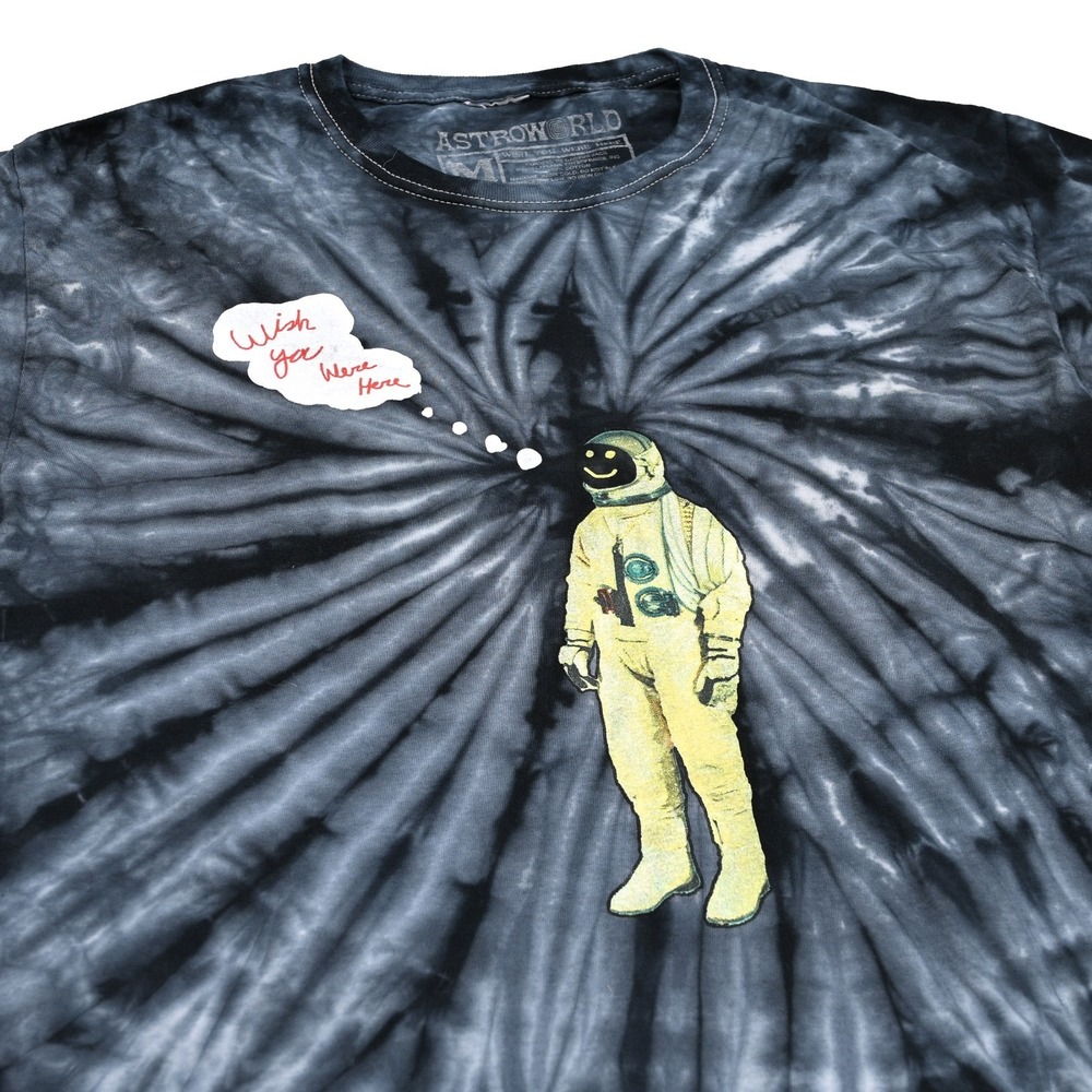 Travis Scott Astroworld Tour Wish You Were Here Tie Dye Shirt Medium Rap Art Tee